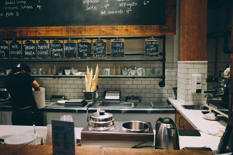 A small cafe business that uses card readers to process payments