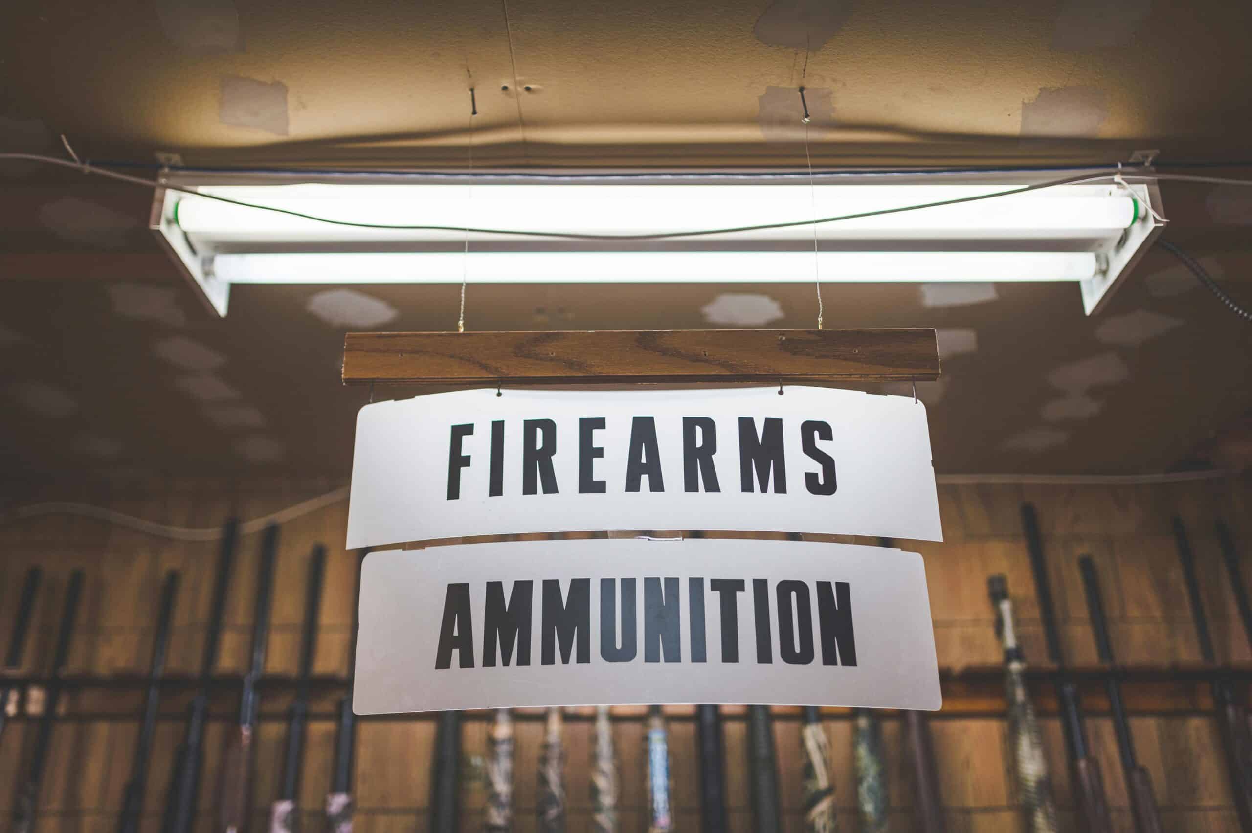 Firearms and ammunition sign
