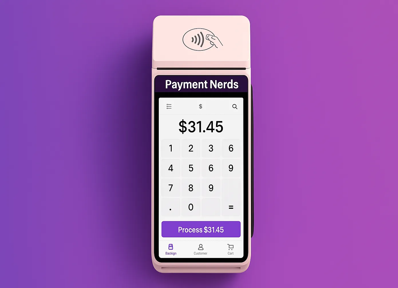 Payment Nerds gateway screen on mobile device
